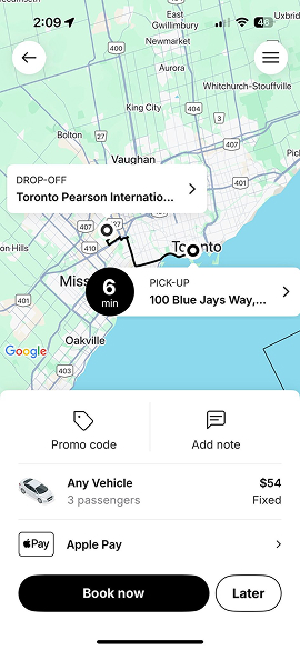 App Screenshot 1: Entering destination